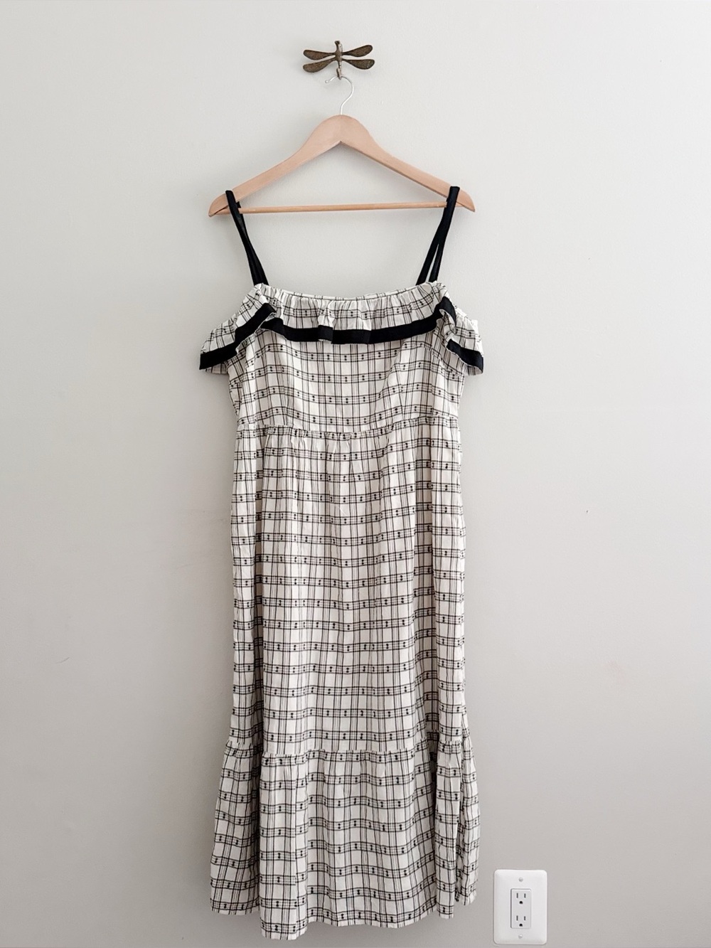 Loft Plaid Feminine Cotton Sleeveless Midi Dress size 8